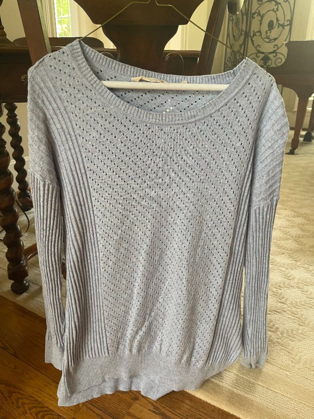 Soft Surroundings makes this blue sweater.